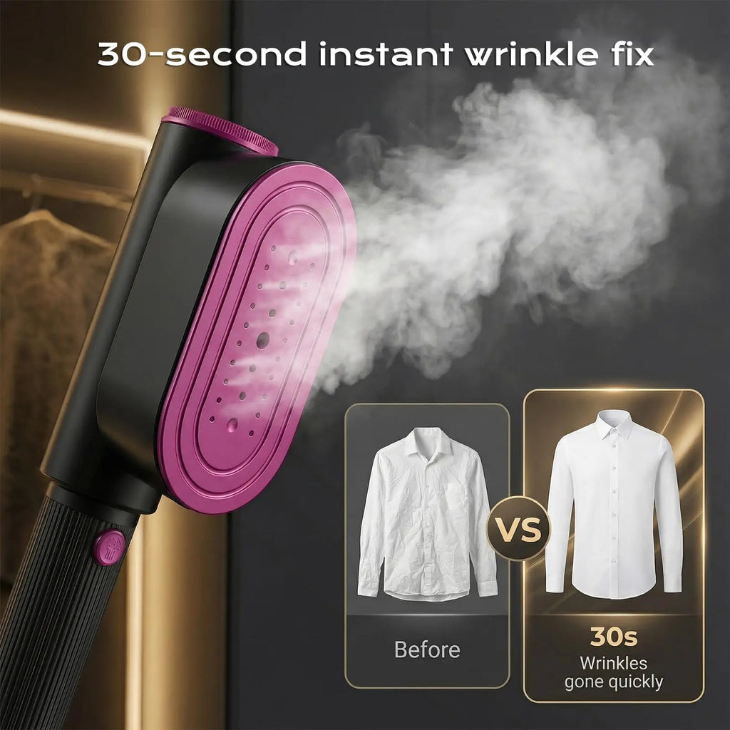 Dr.Flash Handheld Garment Steamer for Clothing, Portable Iron Steamer Combo Travel Steam Generators, 7 Modes with LED Display, 15s Fast Heating, 90° Swivel Handle, 1-Button Start, Travel Stuff, New Year Gift